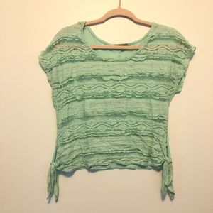 Mint green lace top
